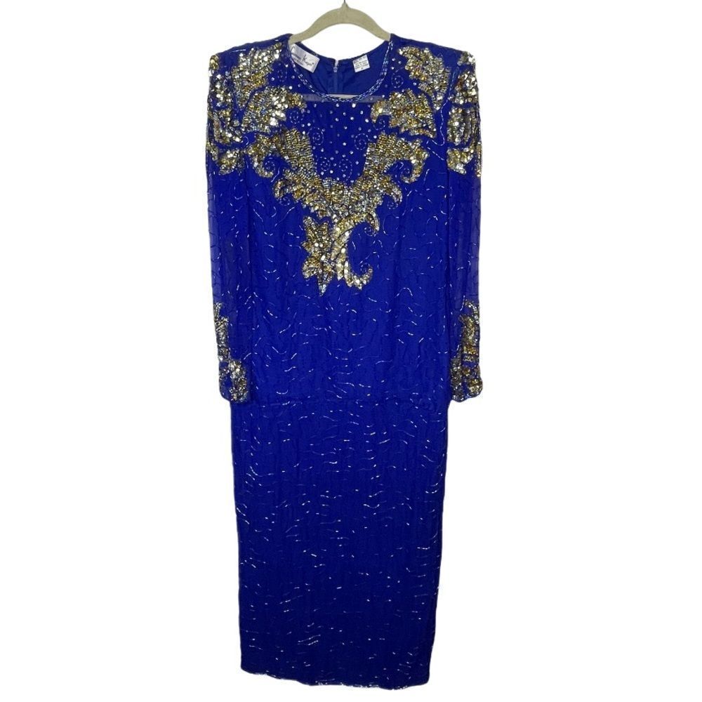 Vintage Laurence Kazar Silk Beaded Dress